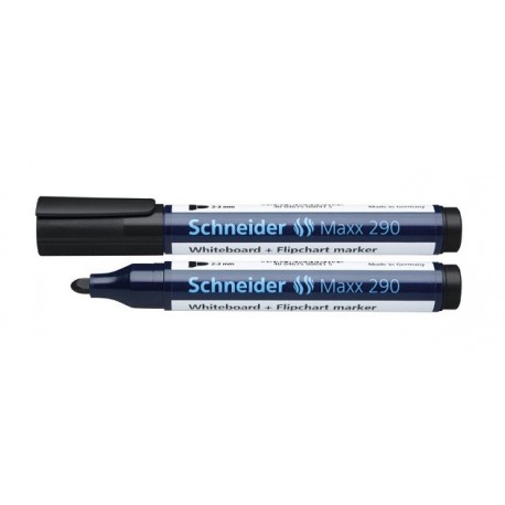 Marker SCHNEIDER Maxx 290, pentru tabla de scris+flipchart, varf rotund 2-3mm - negru