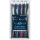 Roller cu cerneala SCHNEIDER One Business, ball point 0.6mm, 4 culori/set - (N,R,A,V)