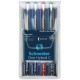 Roller cu cerneala SCHNEIDER One Hybrid C, ball point 0.5mm, 4 culori/set - (N,R,A,V)