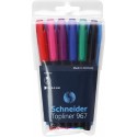 Liner SCHNEIDER 967, varf fetru 0.4mm, 6 culori/set - (N, R, A, V, Vi, Roz)