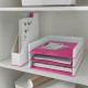 Tavita documente LEITZ Wow, culori duale - roz metalizat