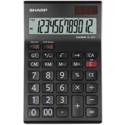 Calculator de birou, 12 digits, 176 x 112 x 13 mm, SHARP EL-125TWH - negru/alb