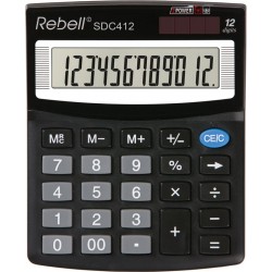 Calculator de birou, 12 digits, 125 x 100 x 27 mm, Rebell SDC 412 - negru