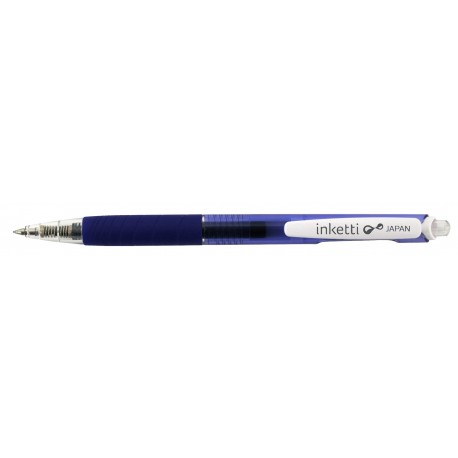 Pix cu gel PENAC Inketti, rubber grip, 0.5mm, corp albastru transparent - scriere albastra