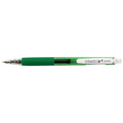 Pix cu gel PENAC Inketti, rubber grip, 0.5mm, corp verde transparent - scriere verde