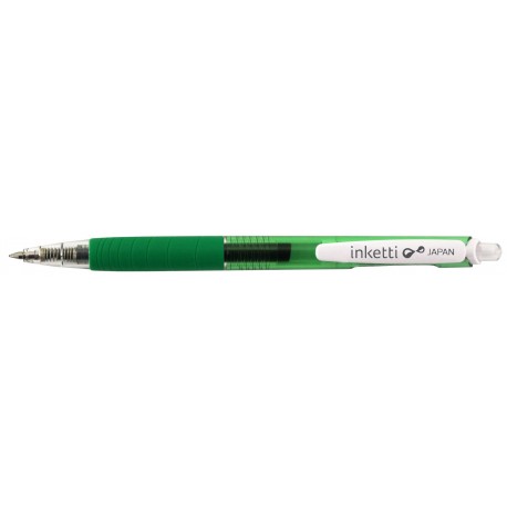 Pix cu gel PENAC Inketti, rubber grip, 0.5mm, corp verde transparent - scriere verde