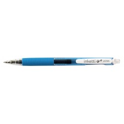 Pix cu gel PENAC Inketti, rubber grip, 0.5mm, corp bleu transparent - scriere bleu