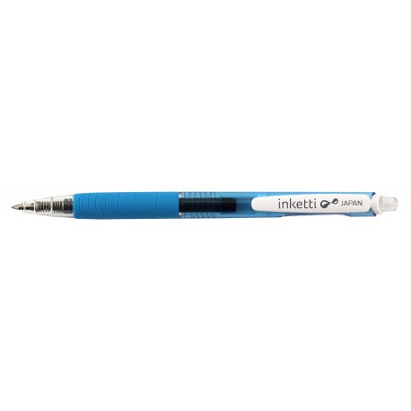 Pix cu gel PENAC Inketti, rubber grip, 0.5mm, corp bleu transparent - scriere bleu