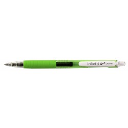 Pix cu gel PENAC Inketti, rubber grip, 0.5mm, corp verde lime transparent - scriere verde lime