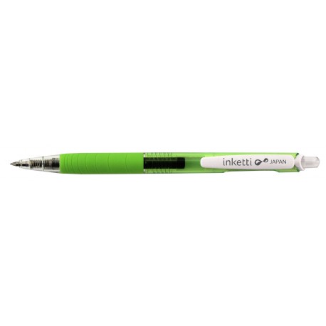 Pix cu gel PENAC Inketti, rubber grip, 0.5mm, corp verde lime transparent - scriere verde lime