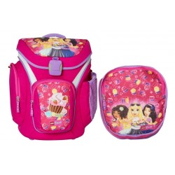 Ghiozdan scoala Explorer + sac sport, LEGO Core Line - design roz Friends Cupcake