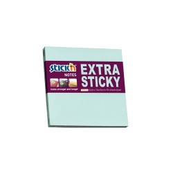 Notes autoadeziv extra-sticky 76 x 76mm, 90 file, Stick"n - albastru pastel