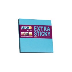 Notes autoadeziv extra-sticky 76 x 76mm, 90 file, Stick"n - albastru neon
