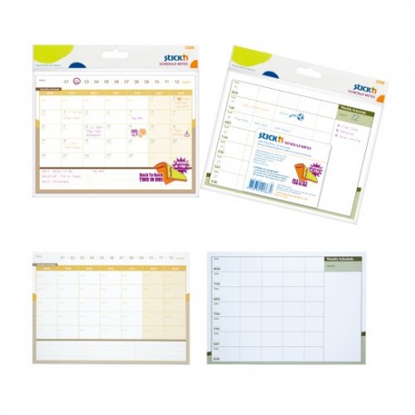 Planner autoadeziv 150 x 203 mm, 40 file, Stick"n - lunar/saptamanal