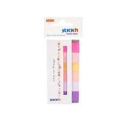 Stick index hartie color 45 x 15 mm, 6 x 30 file/set, Stick"n - 6 culori neon si pastel