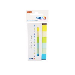 Stick index hartie color 45 x 15 mm, 6 x 30 file/set, Stick"n - 6 culori neon si pastel