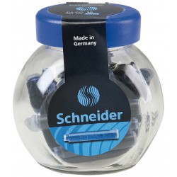 Patroane cerneala SCHNEIDER, 30buc/borcan cu capac plastic - albastru