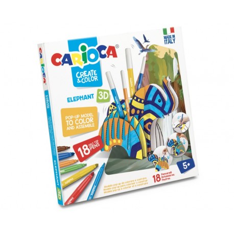 Set articole creative CARIOCA Create & Color - ELEPHANT 3D