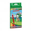 Creioane colorate cu guma, cutie carton, 12 culori/set, ALPINO Erasable