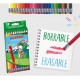 Creioane colorate cu guma, cutie carton, 12 culori/set, ALPINO Erasable