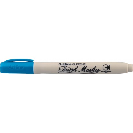 Marker pentru colorat ARTLINE Supreme, varf flexibil (tip pensula) - albastru sky