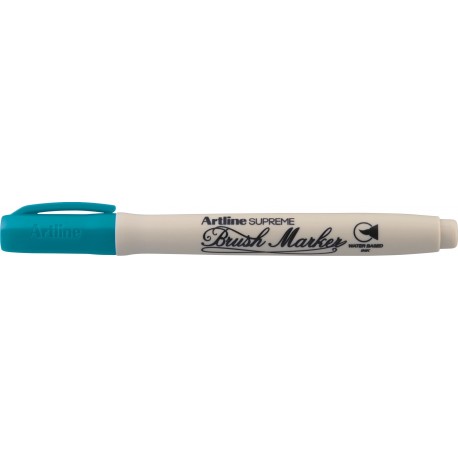 Marker pentru colorat ARTLINE Supreme, varf flexibil (tip pensula) - turcoaz