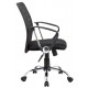 Scaun de birou, brate plastic, rotile, mesh textil/stofa, Office Products Lipsi - negru