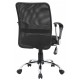 Scaun de birou, brate plastic, rotile, mesh textil/stofa, Office Products Lipsi - negru