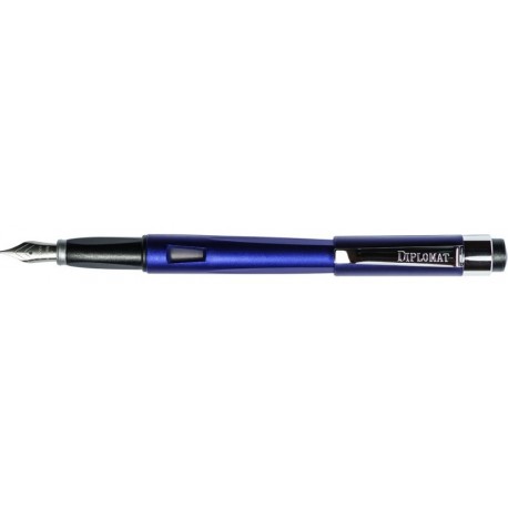 DIPLOMAT Magnum - Indigo Blue - stilou cu penita M, din otel inoxidabil