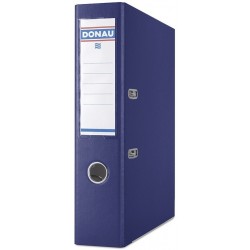 Biblioraft A4, plastifiat PP/PP, margine metalica, 75 mm, DONAU Premium - bleumarin