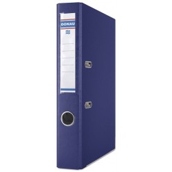 Biblioraft A4, plastifiat PP/PP, margine metalica, 50 mm, DONAU Premium - bleumarin