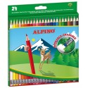 Creioane colorate cu guma, cutie carton, 24 culori/set, ALPINO Erasable