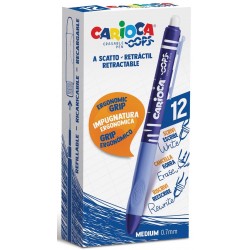 Pix erasable, 0.7mm, retractabil, CARIOCA Oops - albastru