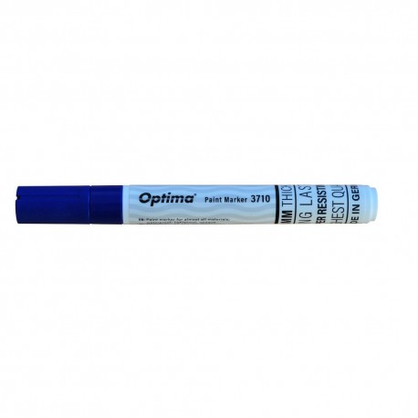 Marker cu vopsea Optima Paint 3710, varf rotund 4.5mm, grosime scriere 2-3mm - albastru