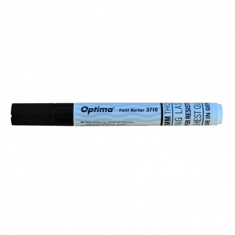 Marker cu vopsea Optima Paint 3710, varf rotund 4.5mm, grosime scriere 2-3mm - negru