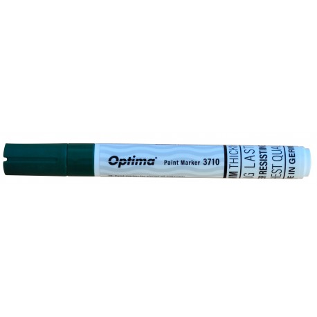 Marker cu vopsea Optima Paint 3710, varf rotund 4.5mm, grosime scriere 2-3mm - verde