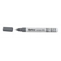 Marker cu vopsea Optima Paint 3713, varf rotund 2.0mm, grosime scriere 1-2mm - argintiu