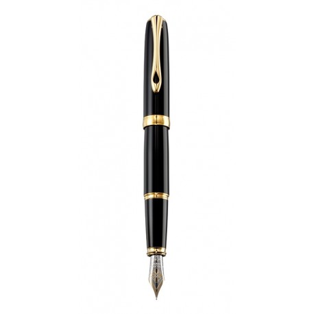 DIPLOMAT Excellence A2 - Black Lacquer Gold - stilou cu penita M, aurita 14kt.