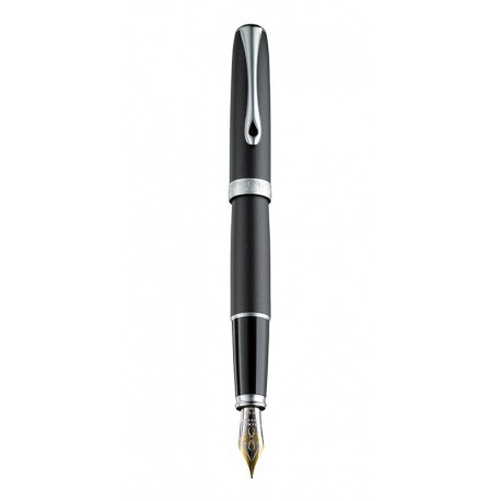 DIPLOMAT Excellence A2 - Lapis Black Matt Chrome - stilou cu penita M, aurita 14kt.