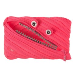Penar cu fermoar, ZIPIT Grillz Monsters Jumbo - roz cu dinti argintii