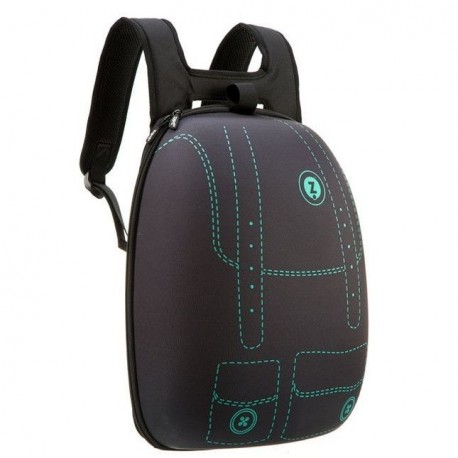 Rucsac ZIPIT Shell - negru cu buzunare verzi