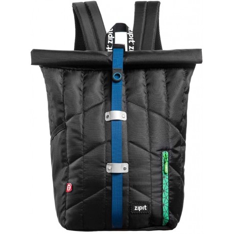 Rucsac ZIPIT Puffer Premium - negru cu banda albastra