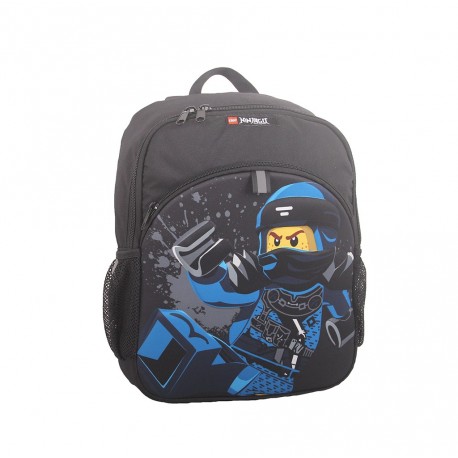 Rucsac negru LEGO M-Line, cu buzunar frontal - design albastru NinjaGo Jay