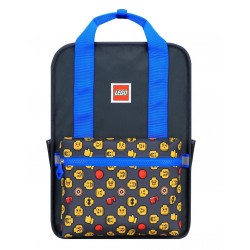 Rucsac Casual LEGO Tribini Fun Large - design Heads and Cup - albastru