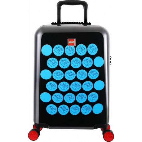 Troller 20 inch, material ABS, LEGO Brick Dots - negru cu puncte gri