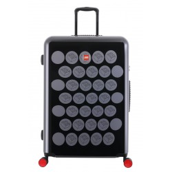 Troller 28 inch, material ABS, LEGO Brick Dots - negru cu puncte albastre