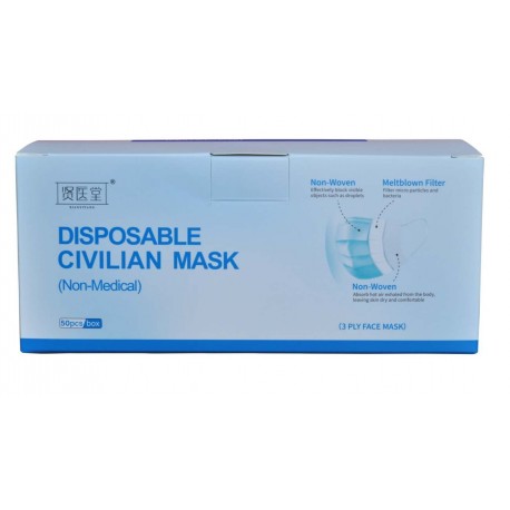 Masca de protectie, unica folosinta, 3 straturi, 50 buc/set