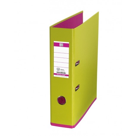 Biblioraft A4, plastifiat PP/PP, 80 mm, OXFORD MyColour - verde deschis/roz