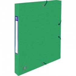 Mapa A4, carton MultiStrat 390g/mp, cu elastic, 25mm latime, OXFORD Top File - verde