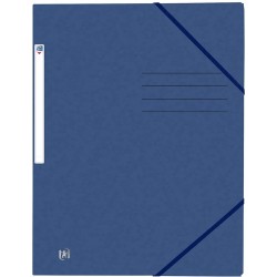 Mapa A4, carton MultiStrat 390g/mp, cu elastic, OXFORD Top File - bleumarin